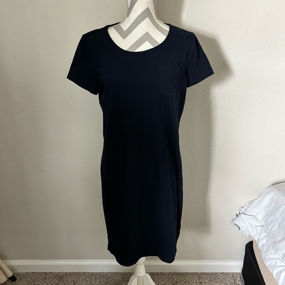 Womens NWT Talbots Blue T Shirt Dress Short Sleeve Crew Neck - Picture 2 of 3